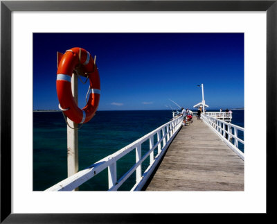 Life Buoy And Fishermen On Pier, Point Lonsdale, Australia by Dallas Stribley Pricing Limited Edition Print image
