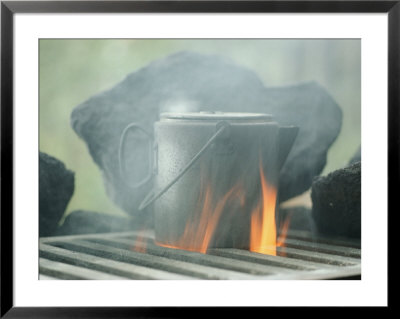 Coffee Pot Steaming Over A Campfire by Sam Abell Pricing Limited Edition Print image