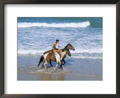 Couple Riding Horses On The Beach, Tibau Do Sul, Natal, Rio Grande Do Norte State, Brazil by Sergio Pitamitz Pricing Limited Edition Print image
