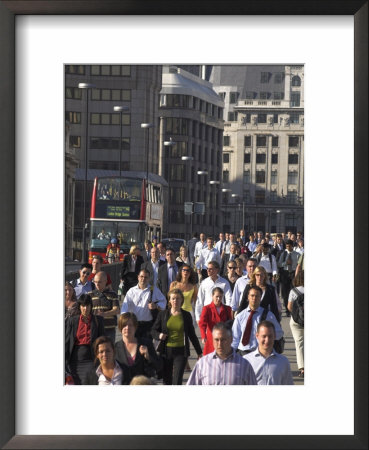 Commuters, London Bridge, City Of London, London, England, United Kingdom by Charles Bowman Pricing Limited Edition Print image