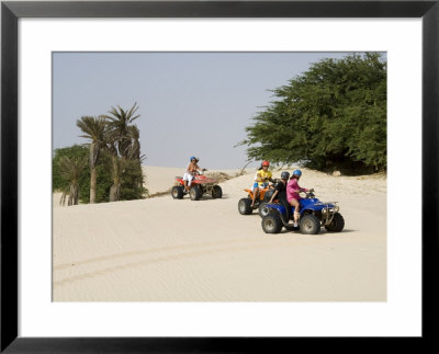 Tourists On Quad Motorbikes, Praia De Chaves (Chaves Beach), Boa Vista, Cape Verde Islands, Africa by R H Productions Pricing Limited Edition Print image