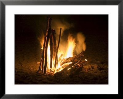 Bonfire On Beach, Punta Islita, Nicoya Pennisula, Pacific Coast, Costa Rica, Central America by R H Productions Pricing Limited Edition Print image