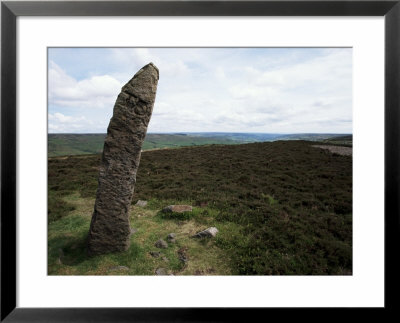 Standing Stone, Flat Howe Tumulus, Westerdale, Yorkshire, England, United Kingdom by D H Webster Pricing Limited Edition Print image