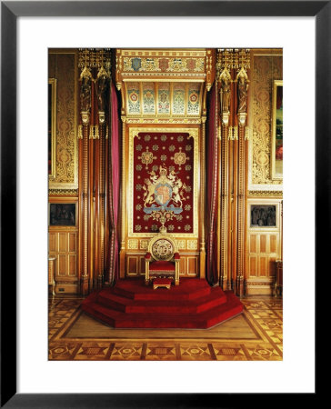 Throne In Queen's Robing Room, Houses Of Parliament, Westminster, London, England by Adam Woolfitt Pricing Limited Edition Print image