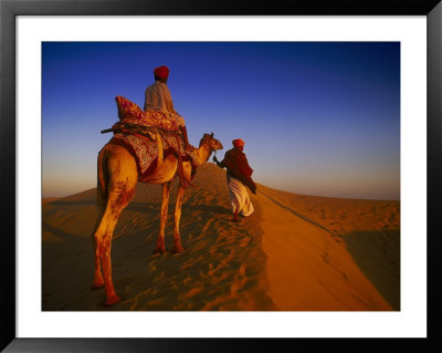 Man Atop Camel, Thar Desert, Rajasthan, India by Peter Adams Pricing Limited Edition Print image