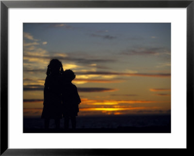 Sisters Silhouetted By Sunset by Angelo Cavalli Pricing Limited Edition Print image