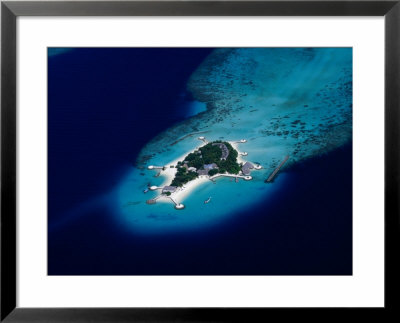 Aerial View Of Island Atolls With Resort, Maldives by Michael Aw Pricing Limited Edition Print image