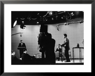 Presidential Candidates Senator John Kennedy And Republican Rep. Richard Nixon Debating by Paul Schutzer Pricing Limited Edition Print image