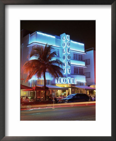 Art Deco District At Dusk, Ocean Drive, Miami Beach, Miami, Florida, United States Of America by Gavin Hellier Pricing Limited Edition Print image