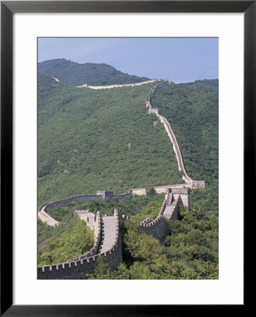 Restored Section Of The Great Wall, Mutianyua,, Northeast Of Beijing, China by Tony Waltham Pricing Limited Edition Print image