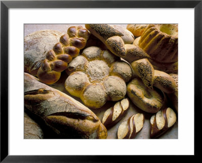 Breads Including Kugelhopfs, Pretzels And Plaited Bread, Alsace, France by John Miller Pricing Limited Edition Print image