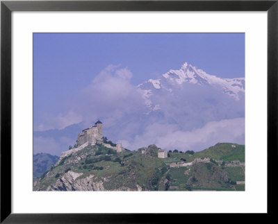 Valeria Castle With Mountains Beyond, Valeria, Sion, Valais, Swiss Alps, Switzerland by Roy Rainford Pricing Limited Edition Print image