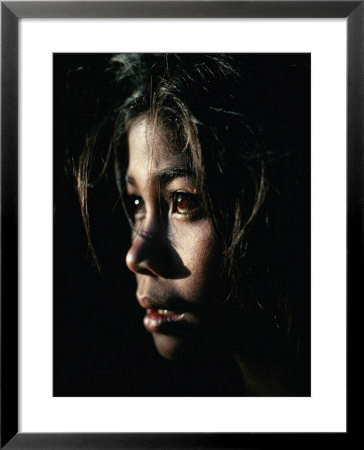 Afternoon Sunlight Profiles A Young Female Villager From The Lake Batur Region, Batur, Indonesia by Gregory Adams Pricing Limited Edition Print image