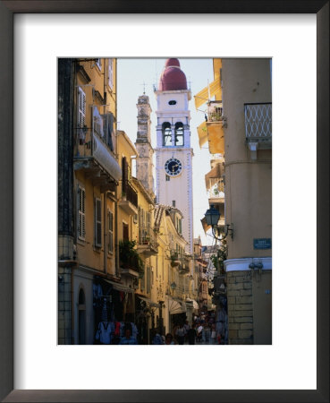 Apartment Buildings With St. Spyridon's Belltower Behind, Corfu Town, Greece by John Elk Iii Pricing Limited Edition Print image