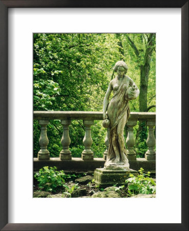 Statue Of Woman With Pitchers Ballustrade, Woodland Melford House, Dorset by Jacqui Hurst Pricing Limited Edition Print image