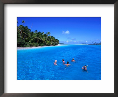 Snorkelling At One Foot Island, Aitutaki Lagoon, Cook Islands by Holger Leue Pricing Limited Edition Print image