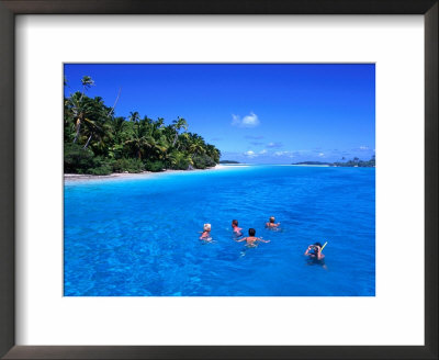 Snorkelling At One Foot Island, Aitutaki Lagoon, Cook Islands by Holger Leue Pricing Limited Edition Print image