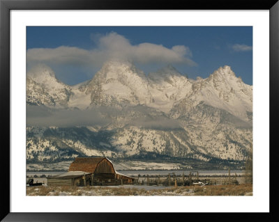 A View Of The Mormon Row Barn And The Grand Tetons Behind by Ira Block Pricing Limited Edition Print image