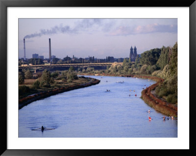 Warta River With City In Background, Poznan, Poland by Rick Gerharter Pricing Limited Edition Print image