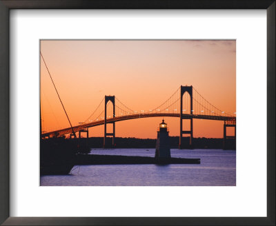 Newport Bridge And Harbor At Sunset, Newport, Rhode Island, Usa by Fraser Hall Pricing Limited Edition Print image