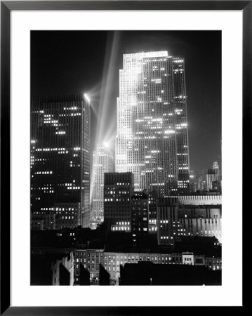 Radio City Shining With Many Bright Lights During The Night by Bernard Hoffman Pricing Limited Edition Print image