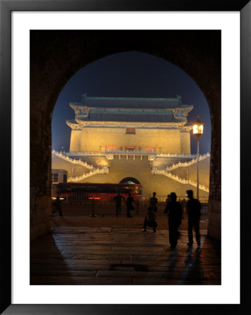 Floodlit Gate On Tiananmen Square Viewed Through An Arch by Richard Nowitz Pricing Limited Edition Print image