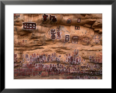 Circumcision Ceremonial Paintings On Cliff At Songo Village, Dogon Country, Mali by John Elk Iii Pricing Limited Edition Print image