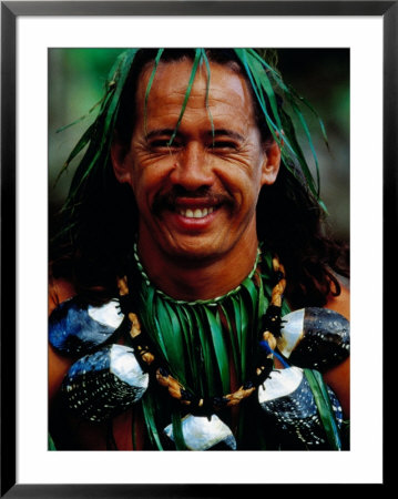 Portrait Of Traditonal Dancer, Cook Islands by Jean-Bernard Carillet Pricing Limited Edition Print image