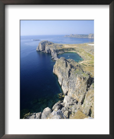 St. Pauls Bay (Ormiskos), Lindos, Rhodes, Dodecanese Islands, Greece, Europe by Fraser Hall Pricing Limited Edition Print image