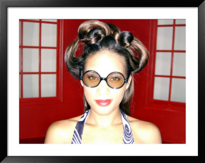 African-American Female With Funky Hair And Glasses by Jim Mcguire Pricing Limited Edition Print image