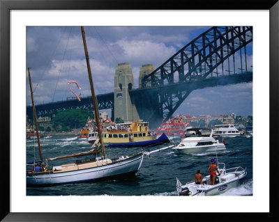 Boats In Sydney Harbour On Australia Day For Amatil Ferrython, Sydney, Australia by Manfred Gottschalk Pricing Limited Edition Print image