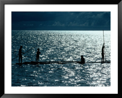 Children Fishing, Koror, Micronesia, Federated States Of by Michael Coyne Pricing Limited Edition Print image