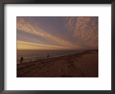 Fishermen Fishing In The Surf At Sunset by Todd Gipstein Pricing Limited Edition Print image