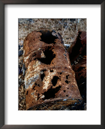 Rusted Waste Barrel At A Dump In Natchez by Sam Kittner Pricing Limited Edition Print image