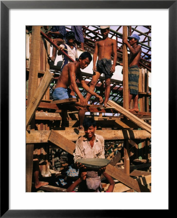 Construction Workers, Yangon, Myanmar (Burma) by Bernard Napthine Pricing Limited Edition Print image