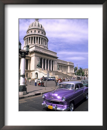 Classic 1950'S Auto At Havana Capitol, Havana, Cuba by Bill Bachmann Pricing Limited Edition Print image