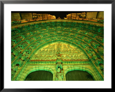 Arch Over Entrance Of Onze Lieve Vrouwekathedraal At Night, Antwerp, Belgium by Martin Moos Pricing Limited Edition Print image