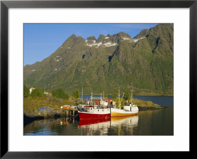 Fishing Boats In Austnesfjorden, Lofoten Islands, Nordland, Norway, Scandinavia, Europe by Gavin Hellier Pricing Limited Edition Print image