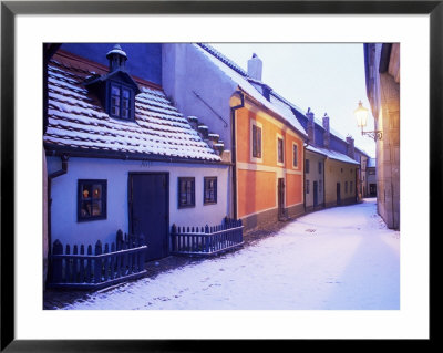 Snow Covered 16Th Century Cottages Of Golden Lane In Winter Twilight, Hradcany, Czech Republic by Richard Nebesky Pricing Limited Edition Print image