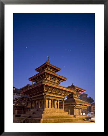 Orion In Sky At Dawn Above Pagoda Temple, Unesco World Heritage Site, Nepal by Don Smith Pricing Limited Edition Print image