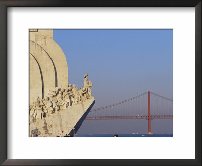 Padrao Dos Descobrimentos And Ponte 25 De Abil Bridge, Over The River Tagus, Lisbon by Yadid Levy Pricing Limited Edition Print image