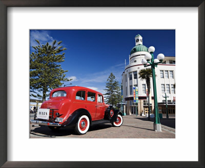 Old Red Car Advertising Tours In The Art Deco City, Napier, New Zealand by Don Smith Pricing Limited Edition Print image