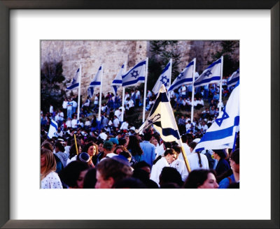 Crowd Celebrating Jeru.S.A.Lem Day At Western (Wailing) Wall, Jerusalem, Israel by James Marshall Pricing Limited Edition Print image
