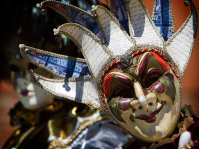 Street Entertainers In Traditional Venetian Masks, San Marco, Venice, Italy by Robert Eighmie Pricing Limited Edition Print image