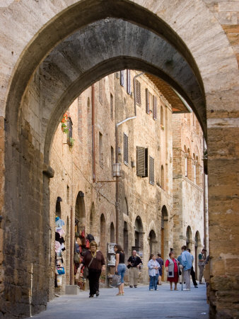 Street Scene, San Gimignano, Italy by Robert Eighmie Pricing Limited Edition Print image