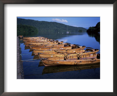 Rowing Boats On Lake, Bowness-On-Windermere, Lake District, Cumbria, England, United Kingdom by David Hunter Pricing Limited Edition Print image