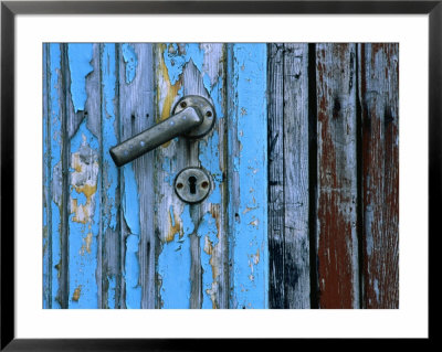 Weathered Door, Handle And Lock / Keyhole, Ny Alesund, Svalbard by Holger Leue Pricing Limited Edition Print image