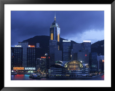 Hong Kong Convention Centre At Dusk, Seen From Kowloon, Hong Kong, China by Holger Leue Pricing Limited Edition Print image