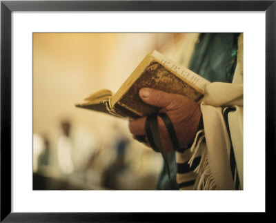 Man Holding A Prayer Book And Tefillin During A Synagogue Service, Israel by Ted Spiegel Pricing Limited Edition Print image
