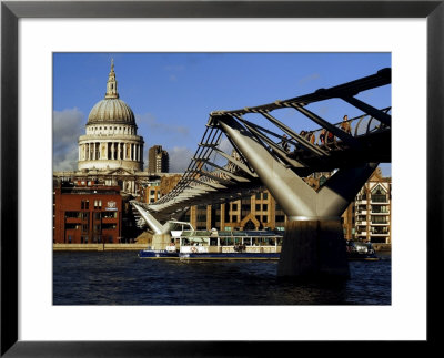 The Millennium Bridge Across The River Thames, With St. Paul's Cathedral Beyond, London, England by David Hughes Pricing Limited Edition Print image